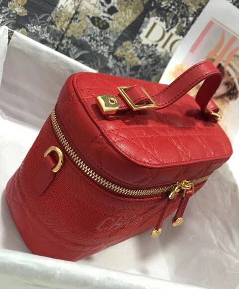 Christian Dior The Leather Vanity Bag Red